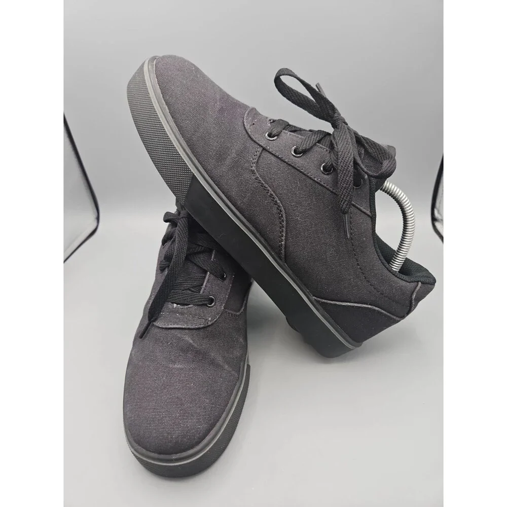 Heelys Launch Mens Size 10 Black Canvas Roller Skate Shoes Y2K Wheels